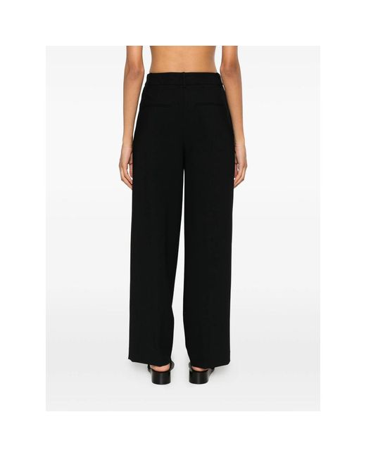 Calvin Klein Black Pleated Wide-Leg Trousers
