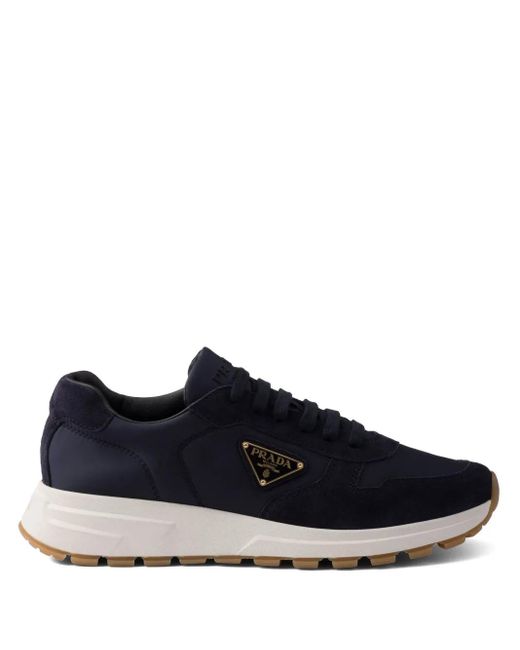 Prada Blue Suede And Re-Nylon Prax 01 Sneakers for men