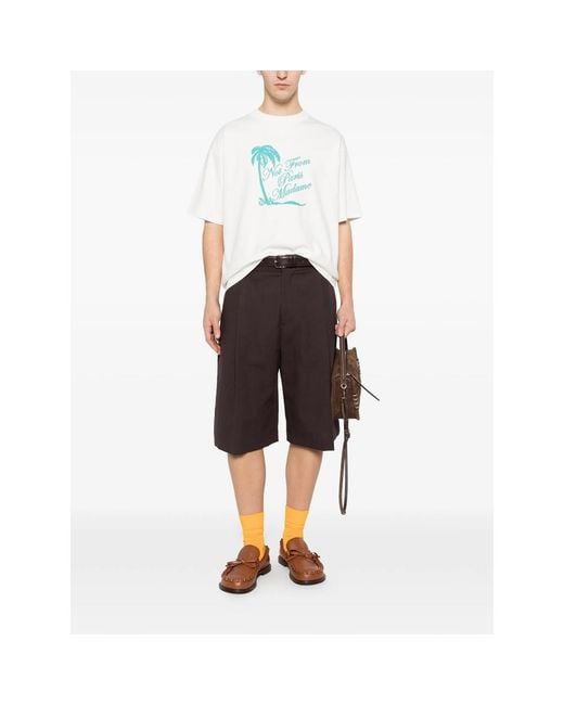 Drole de Monsieur Blue Slogan Palmiers T-Shirt for men