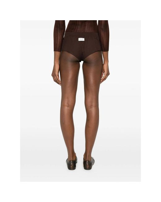 Entire studios Brown Pixie Buttoned Mini Shorts