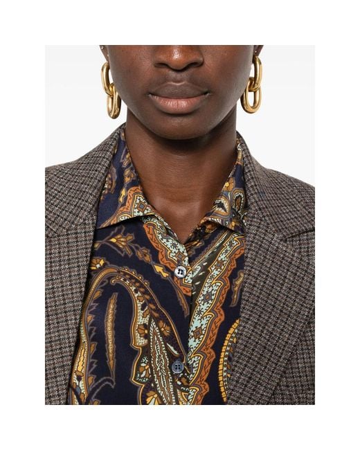 Etro Brown Paisley-Print Shirt