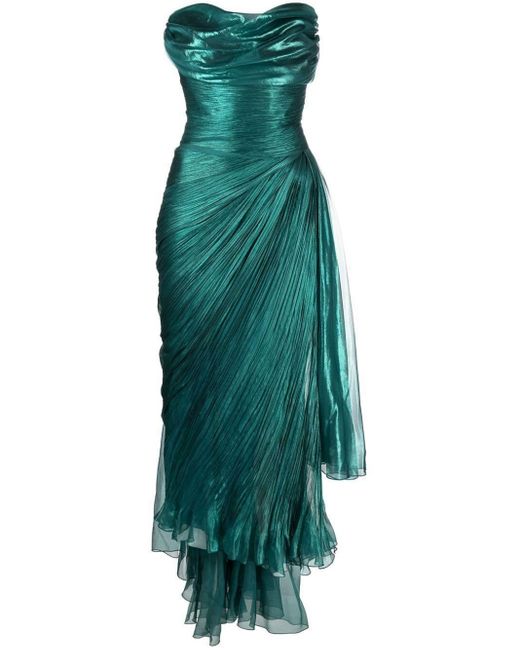 Maria Lucia Hohan Green Luise Strapless Draped Gown