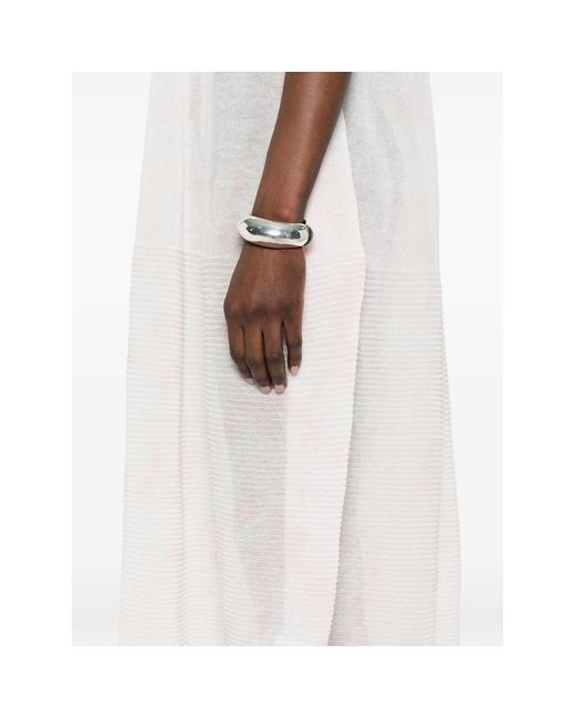 CFCL White Plissé Sleeveless Midi Dress