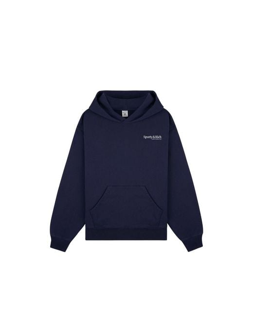 Sporty & Rich Blue Logo-Detail Hoodie for men