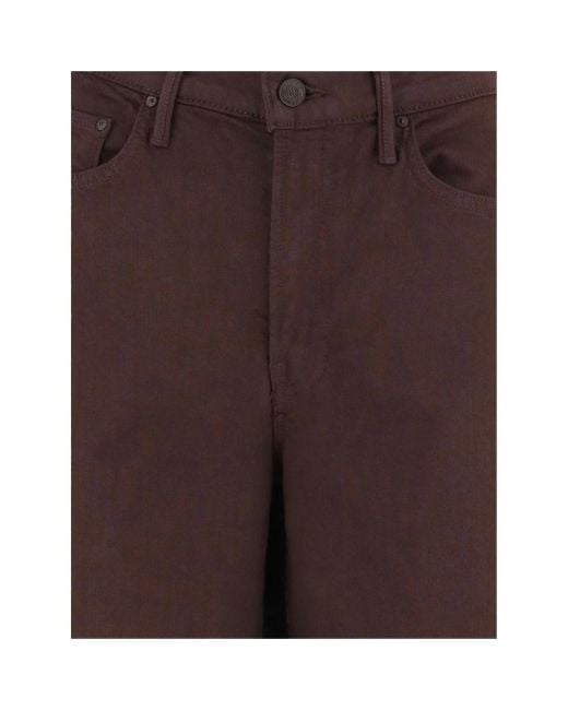 Mother Brown Wide-Leg Jeans