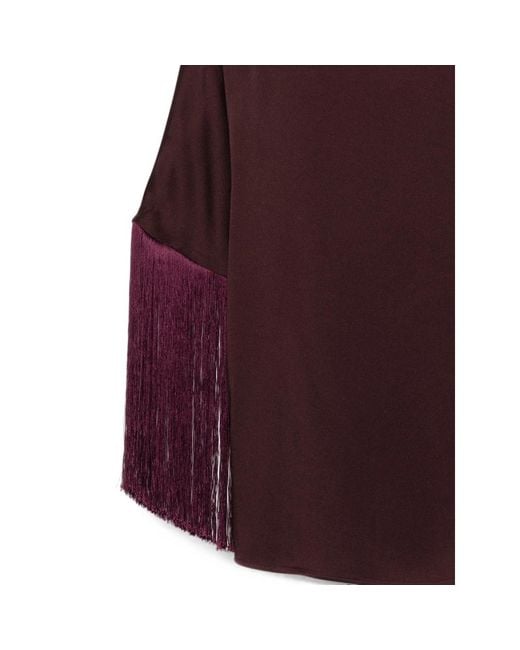 Antonelli Purple Fringe-Trimmed Long-Sleeve Blouse