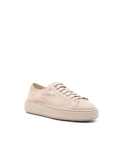 Santoni Pink Neutrals Trainers