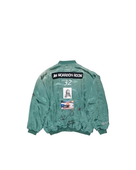 Paly Hollywood Green Jim's Room Satin Jacket for men
