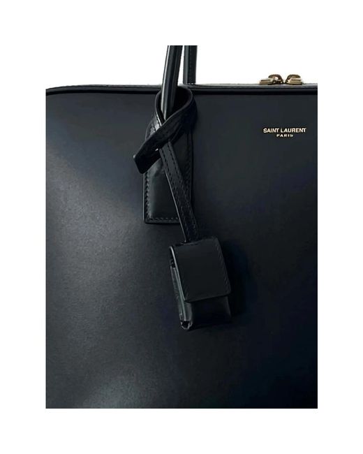Saint Laurent Black Sac De Jour Bauletto Top Handle Shoulder Bag