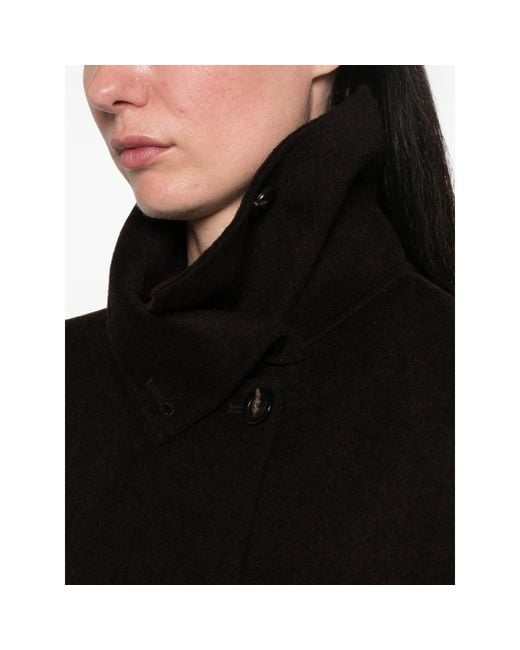 Soeur Black James Belted Button-Up Coat