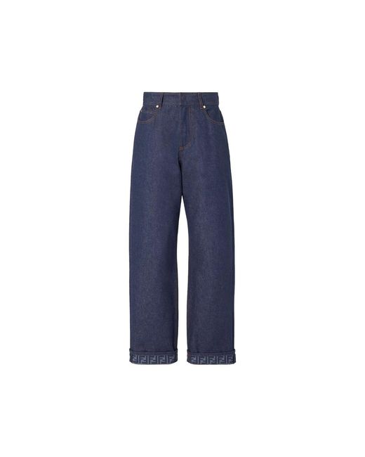 Fendi Blue Wide Jeans