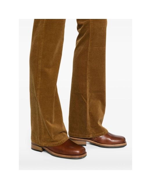 FRAME Brown Corduroy Flared Trousers