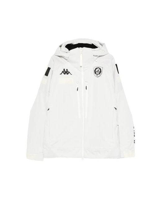 Kappa White Logo-Hooded Ski Jacket for men