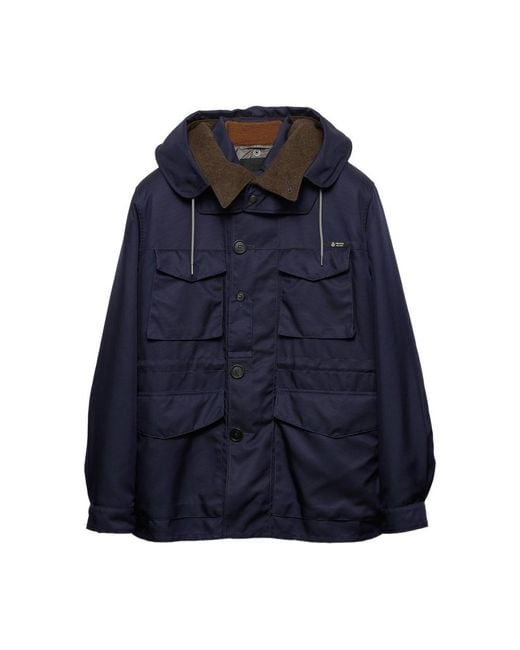 Prada Black Shirt-Style Hooded Cotton Jacket for men