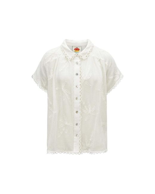 Farm Rio White Short-Sleeve Shirt