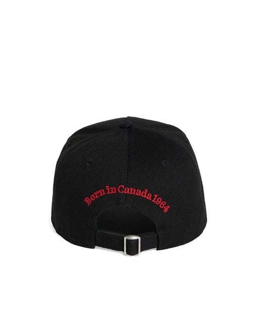 DSquared² Black Logo-Patch Cotton Baseball Cap for men