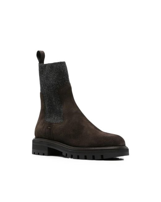 Henderson Black Ella Suede Panelled Boots