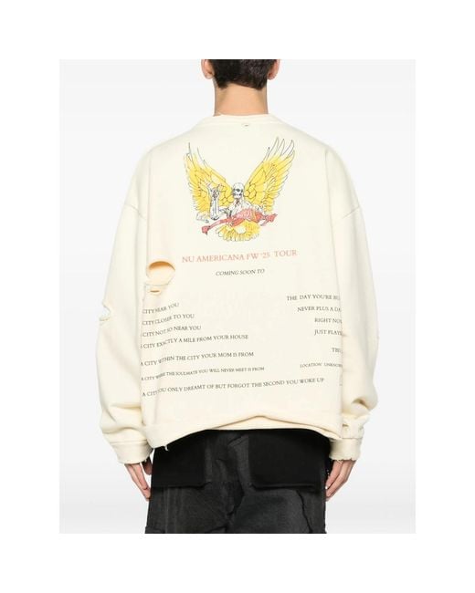 Who Decides War Natural Ribbon Tour Distressed Sweatshirt for men