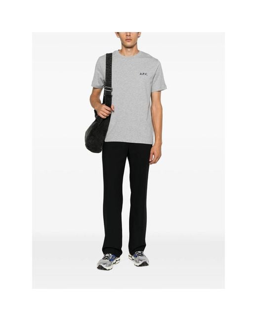 A.P.C. Gray A. P.C. Logo-Print T-Shirt for men