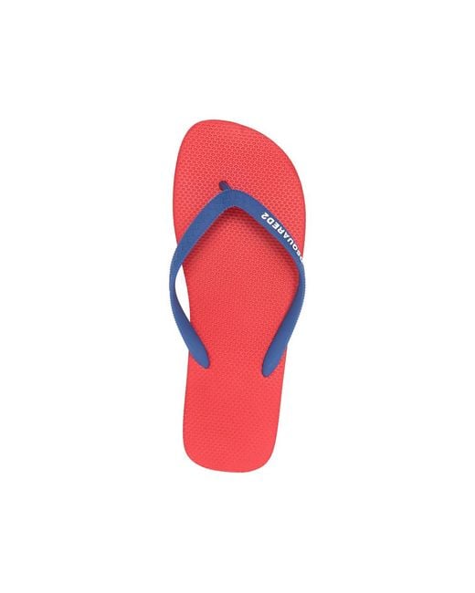 DSquared² Red Flip Flops for men