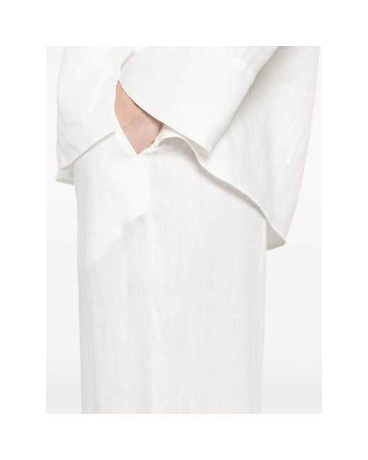 Panicale White Drawstring-Waist Trousers
