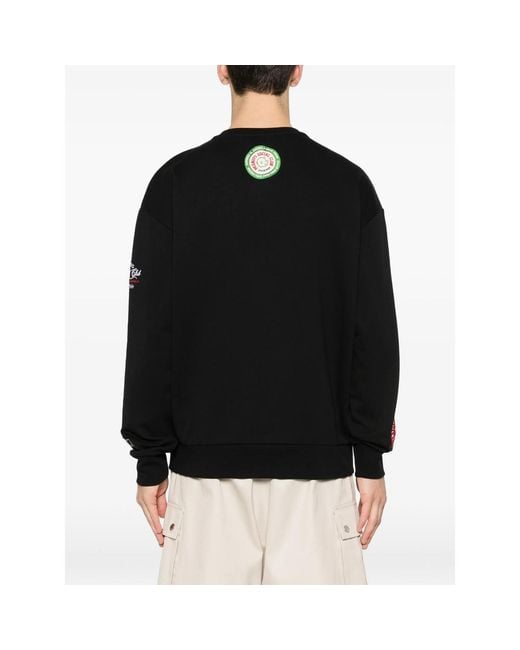 Iceberg Black Peanuts Graphic Crew-Neck Sweater for men