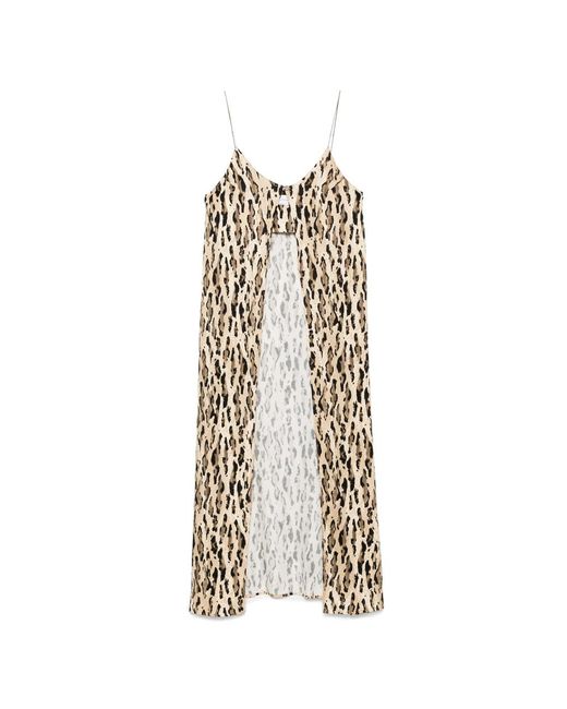 THE NINA STUDIO Natural Animal-Print Top
