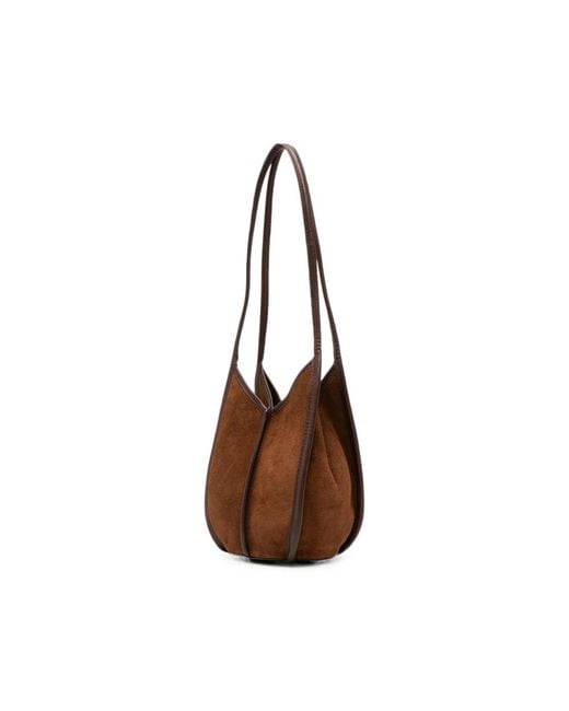 Hereu Brown Calella Suede Shoulder Bag