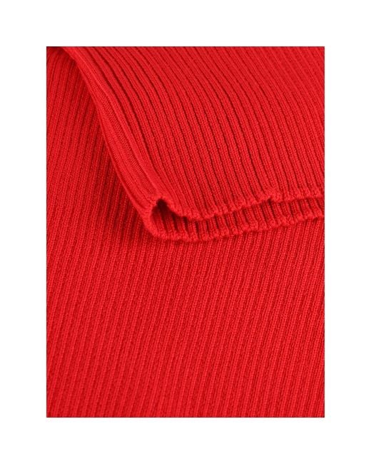 Prada Red Ribbed-Knit Short-Sleeve Sweater