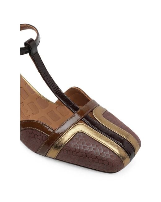 Chie Mihara Brown Volai Squared-Toe Pumps