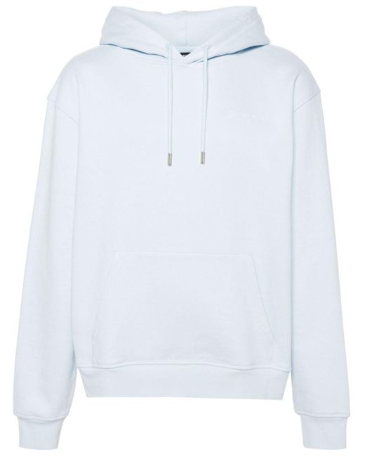 Jacquemus White Logo-Embroidered Cotton Hoodie