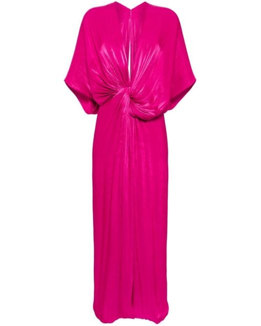 Costarellos Pink Roanna Lurex Maxi Dress
