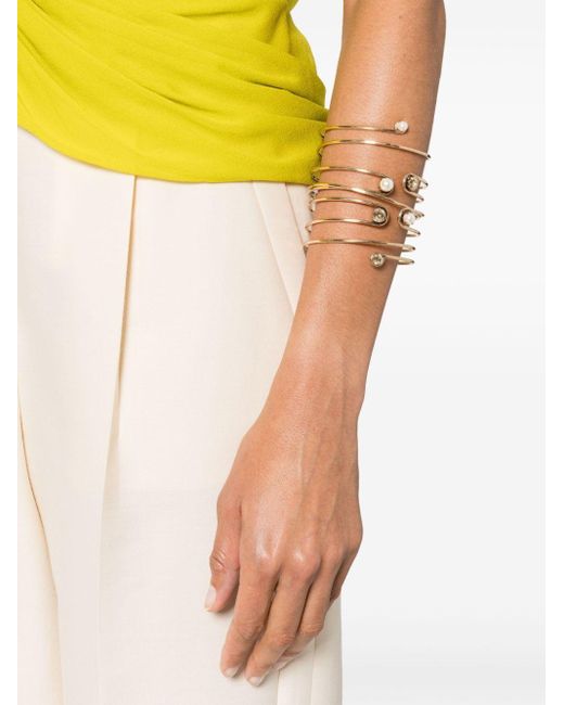 Max Mara White Crystal-Embellished Bangle