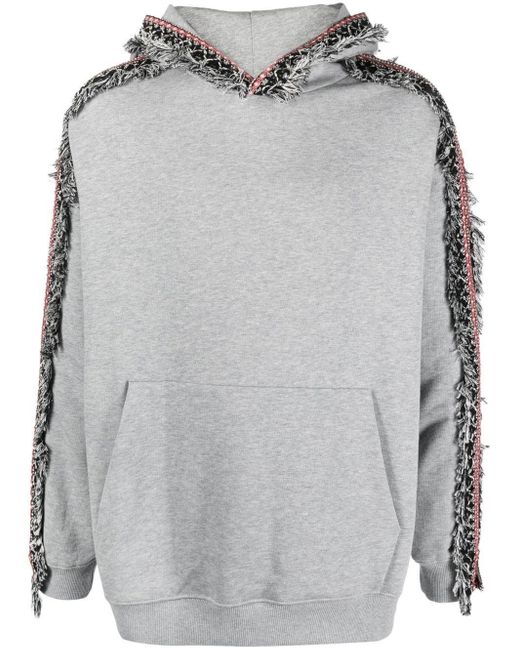 RITOS Gray Embroidered-Detail Hoodie for men