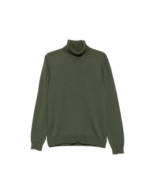 Zanone Green Roll-Neck Ribbed Sweater for men