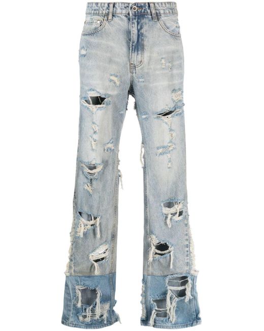 Who Decides War Blue Gnarly Distressed Jeans for men