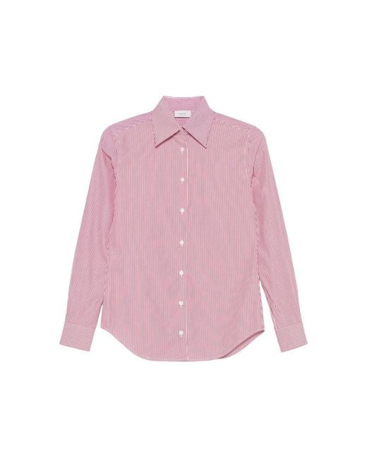 Mazzarelli Pink Gea Striped Button-Down Shirt