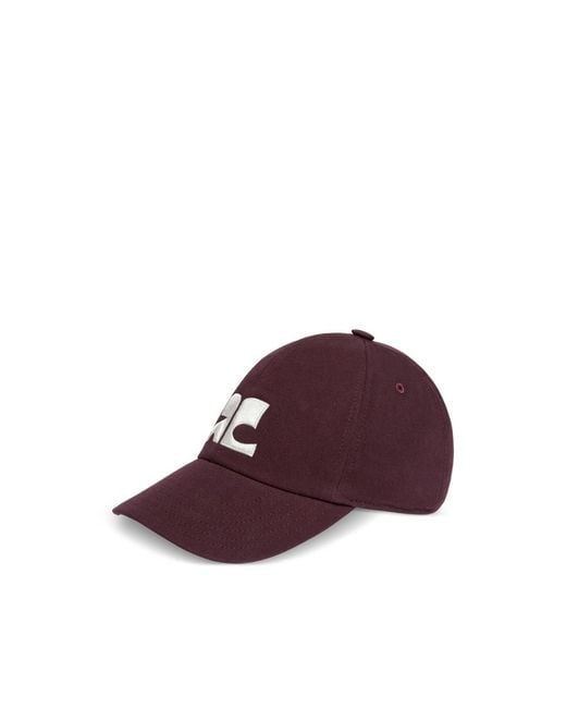 Courreges Purple Ac-Logo Cotton Cap for men