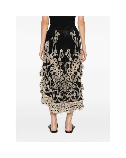 Sea Black Gracelyn Lace-Trimmed Trousers