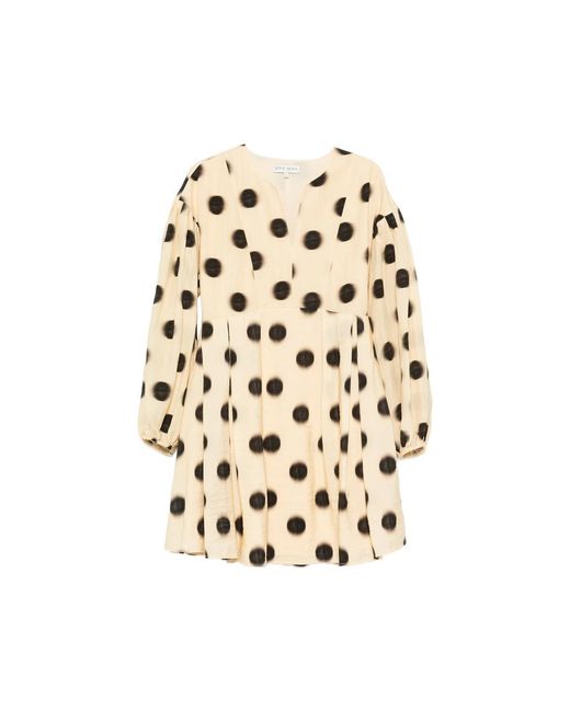 Stine Goya Natural Polka-Dot Balloon-Sleeve Dress