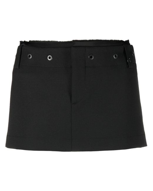 Ssheena Black Eyelet-Embellished Miniskirt