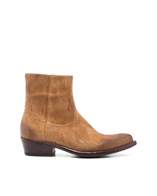 Eraldo Brown 40Mm Suede Zip-Fastening Cowboy Boots