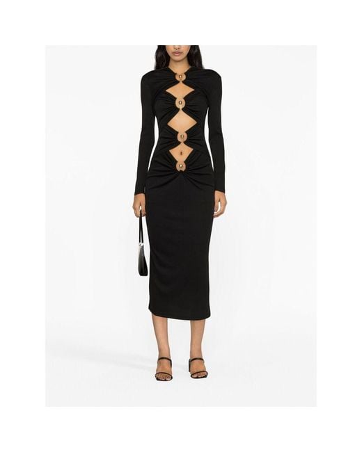 Christopher Esber Black Orbit Cut-Out Midi Dress