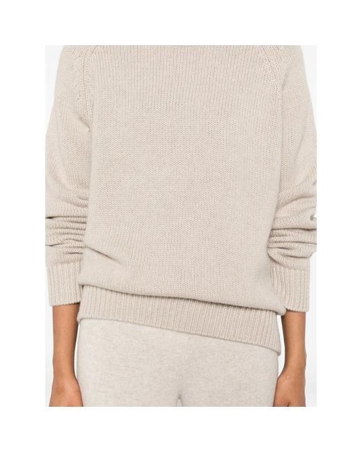 Lisa Yang Natural Raglan-Sleeve Cashmere Sweater