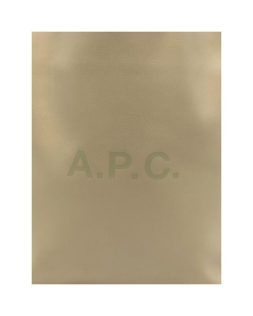 A.P.C. Multicolor A. P.C. Logo-Print Leather Tote Bag
