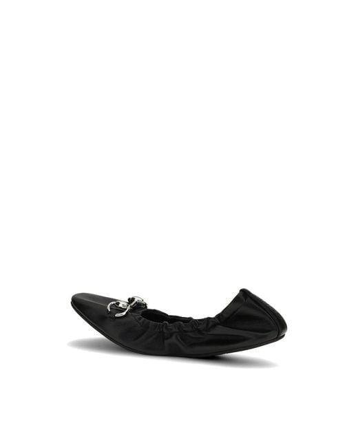 Gucci Black Prima Leather Ballet Flats