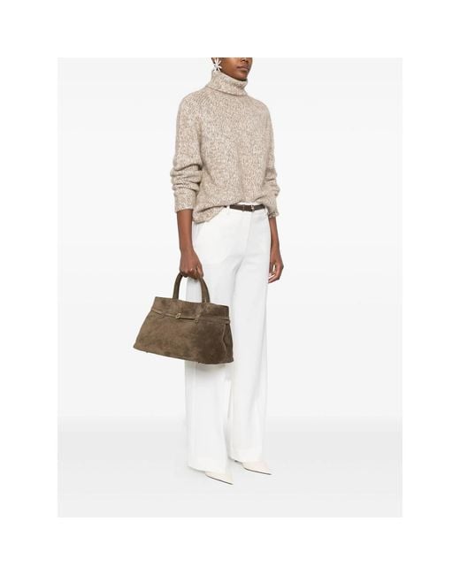 MANU Atelier Brown Le Cambon 35 Suede Tote Bag