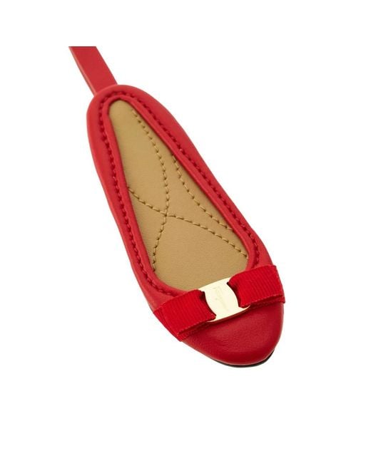 Ferragamo Red Keyring With Grosgrain Bow