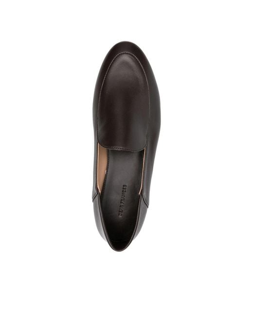 Dear Frances Black Gio Pointed-Toe Leather Loafers