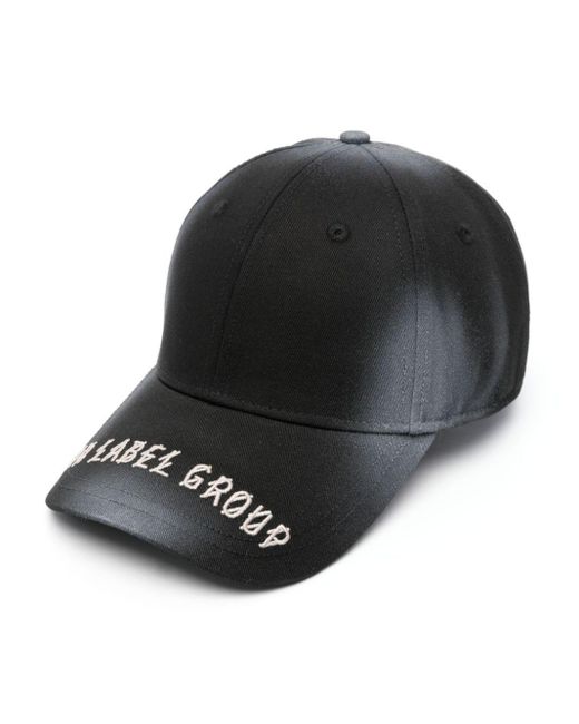 44 Label Group Black Embroidered-Logo Baseball Cap for men